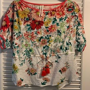 Anthropologie Floral Top size XS